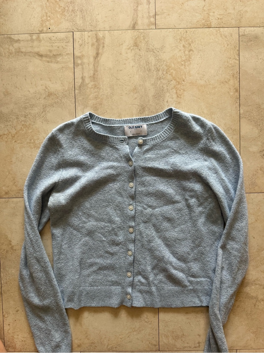 Old Navy Pale Blue Button-Front Knit Cardigan